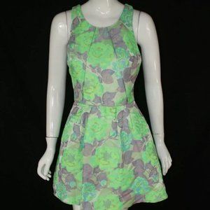 NWOT TOPSHOP Fluro Floral Jacquard Dress 4, Small